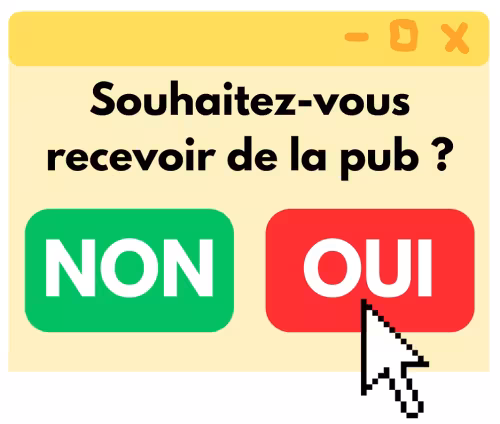 Souhaitez-vous recevoir de la pub ? NON OUI