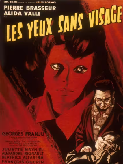 Jeune femme dont seuls les yeux sortent d'un masque couvrant son visage